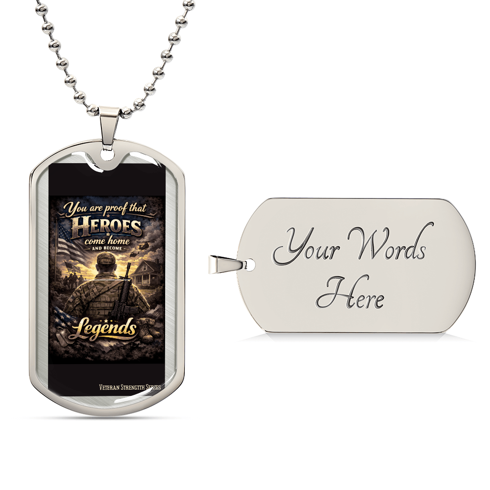 You Are Proof Veteran Dog Tag Necklace
