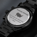 Veteran Strong™ Black Chronograph Watch – Engraved Military Tribute