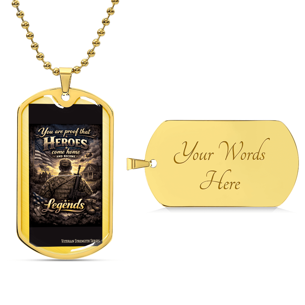 You Are Proof Veteran Dog Tag Necklace