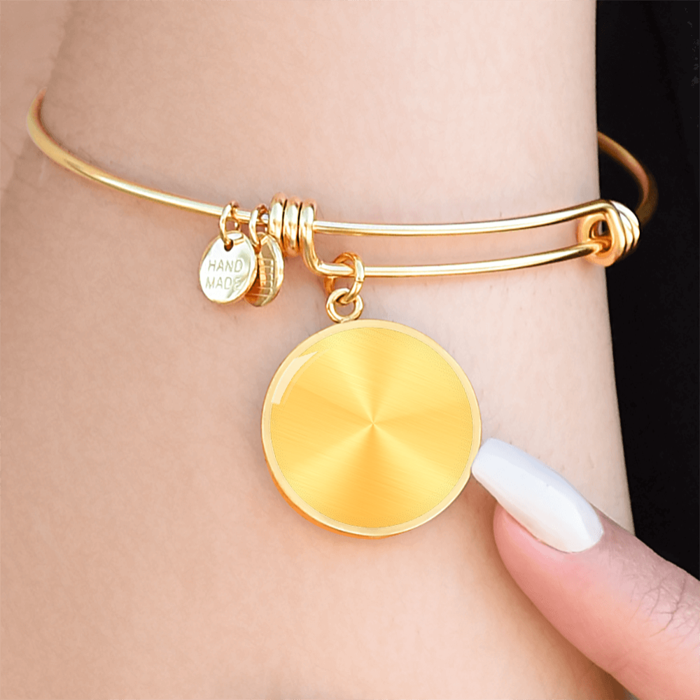 Personalized Circle Bangle Bracelet – Engraved Keepsake Gift for Her
