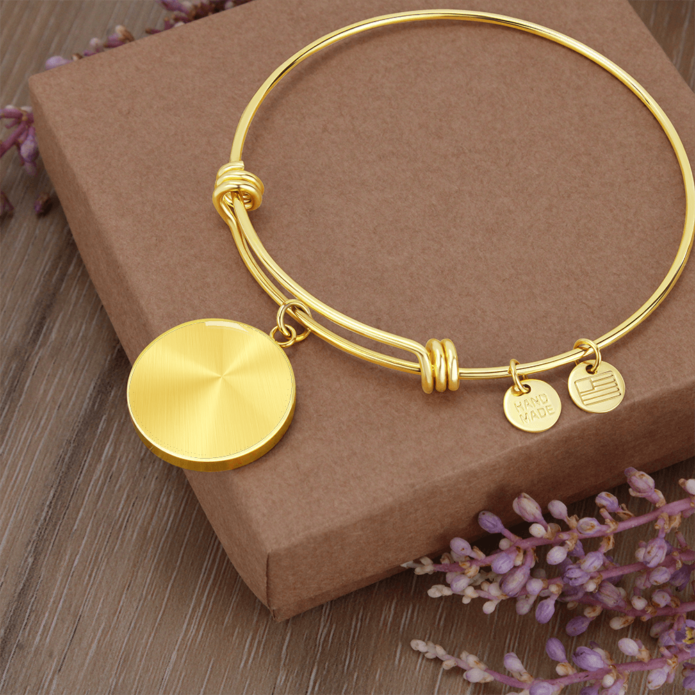 Personalized Circle Bangle Bracelet – Engraved Keepsake Gift for Her