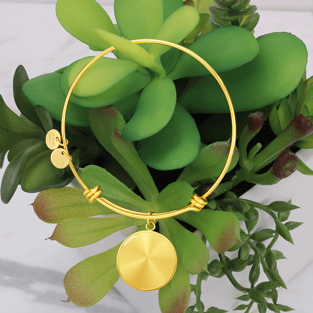 Personalized Circle Bangle Bracelet – Engraved Keepsake Gift for Her