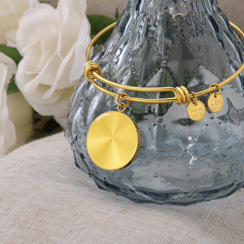 Personalized Circle Bangle Bracelet – Engraved Keepsake Gift for Her