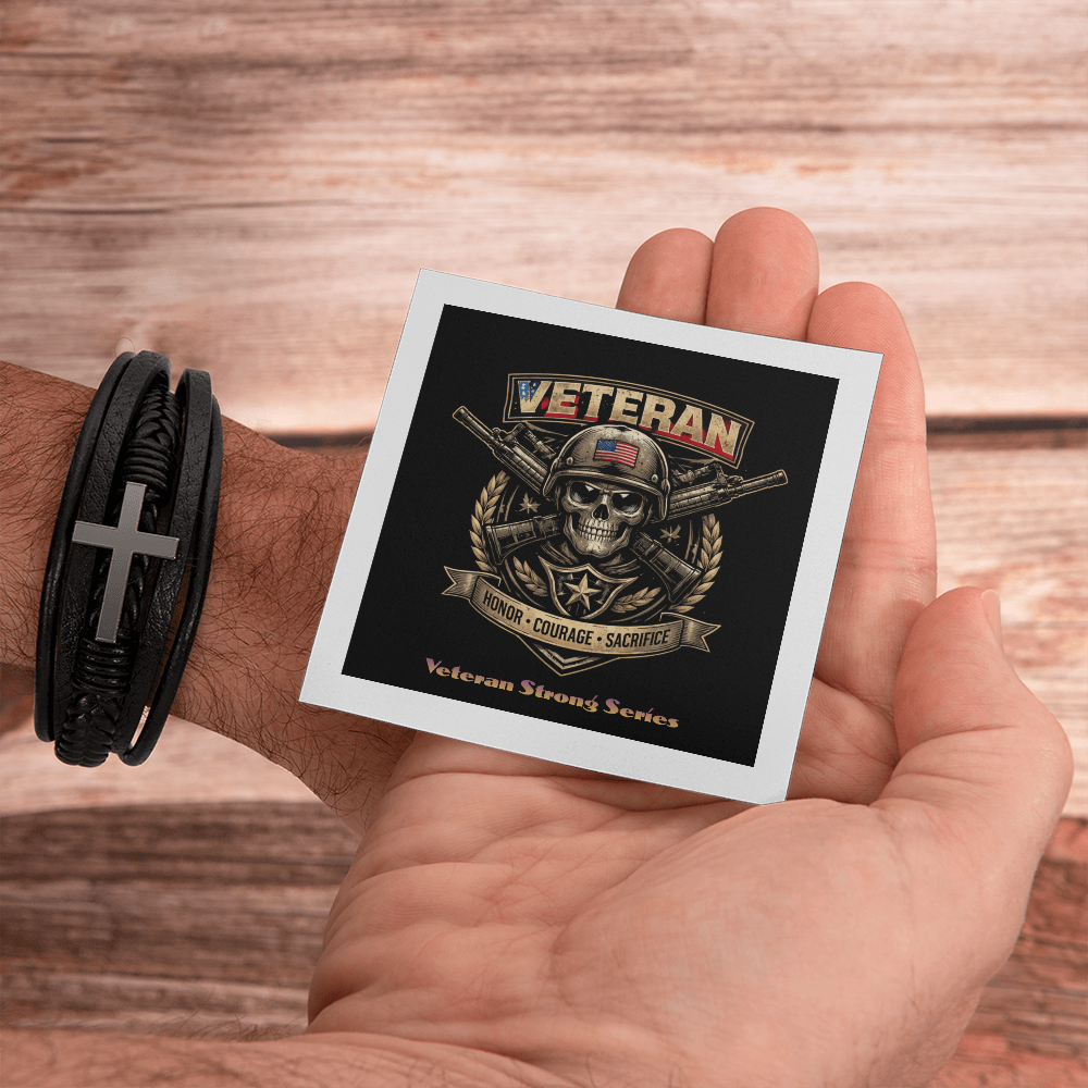 Men's Cross Bracelet – Braided Vegan Leather Faith Gift for Him