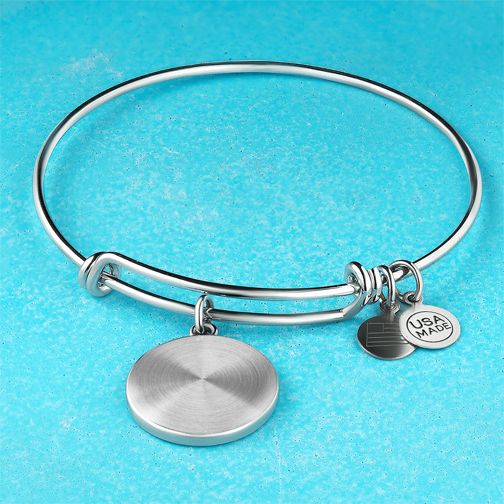 Personalized Circle Bangle Bracelet – Engraved Keepsake Gift for Her