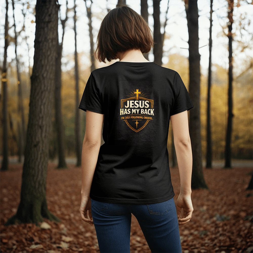 Jesus Has My Back Christian Humor T-Shirt