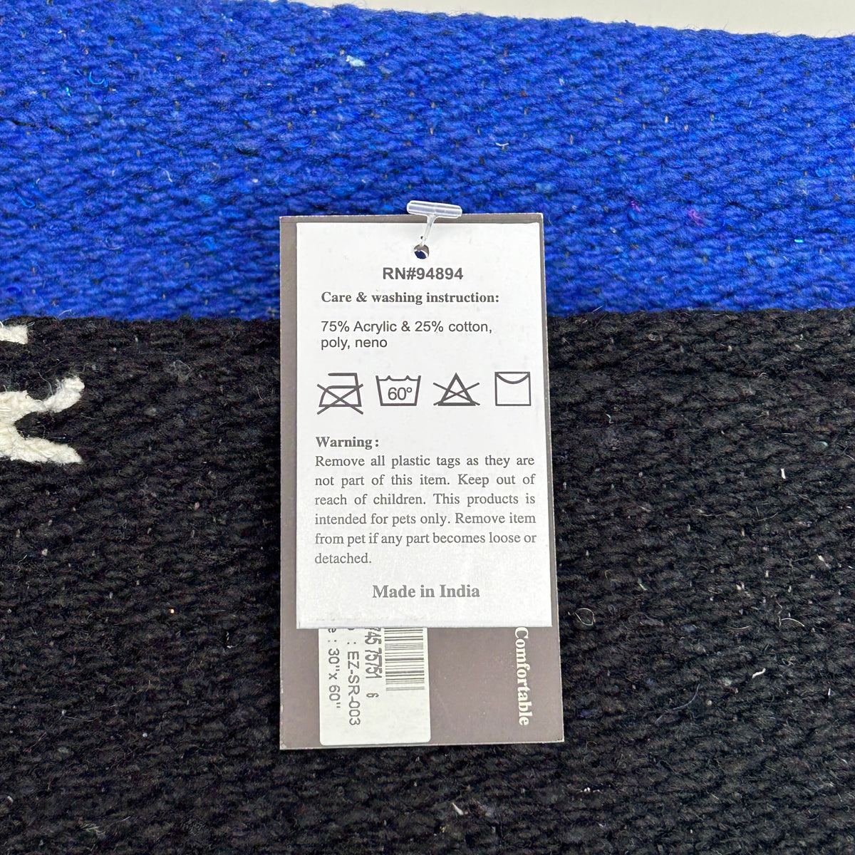 EQUINE ZONE 30" x 60" Saddle Blanket Navy (New)
