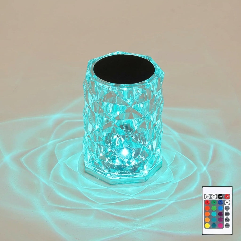 Rose Crystal Touch Lamp with Ambient LED Lighting